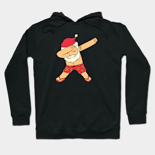 Dabbing Summer Santa Claus Cartoon Hoodie